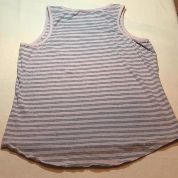 Michael Kors pink grey striped medium Tank Top - Picture 2 of 8